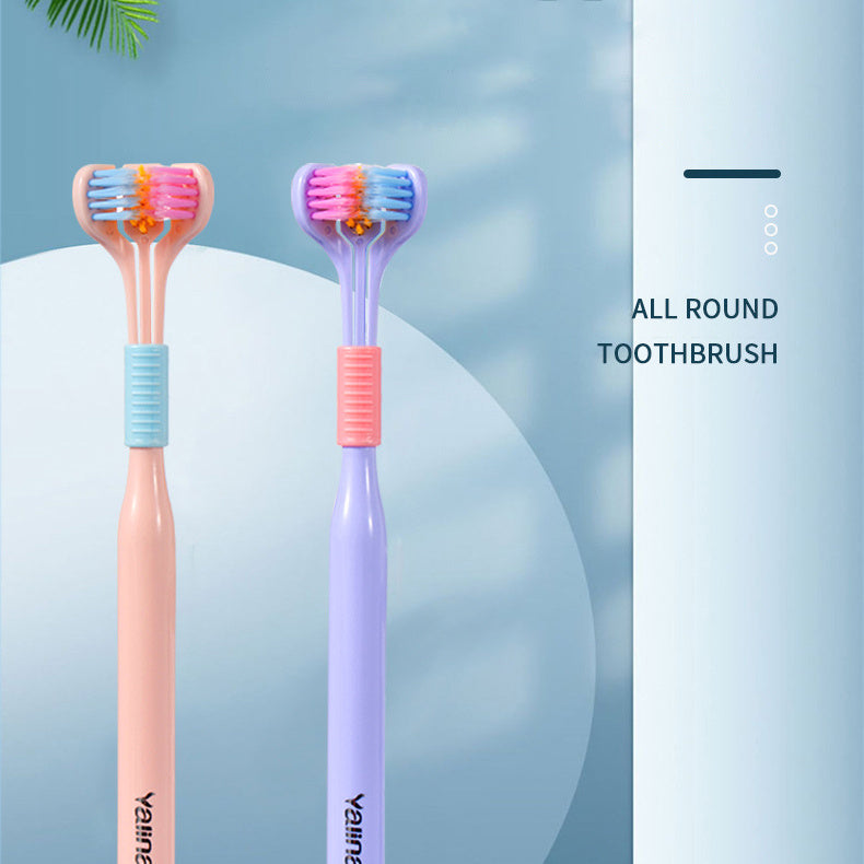 Three-sided Toothbrush – Soft Bristle Care