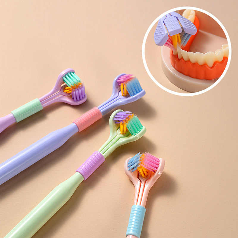 Three-sided Toothbrush – Soft Bristle Care