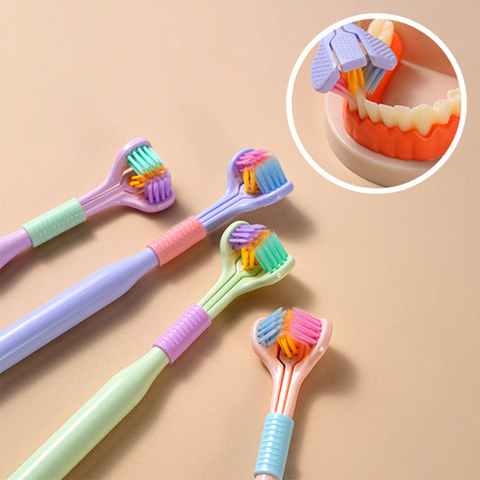 Three-sided Toothbrush – Soft Bristle Care