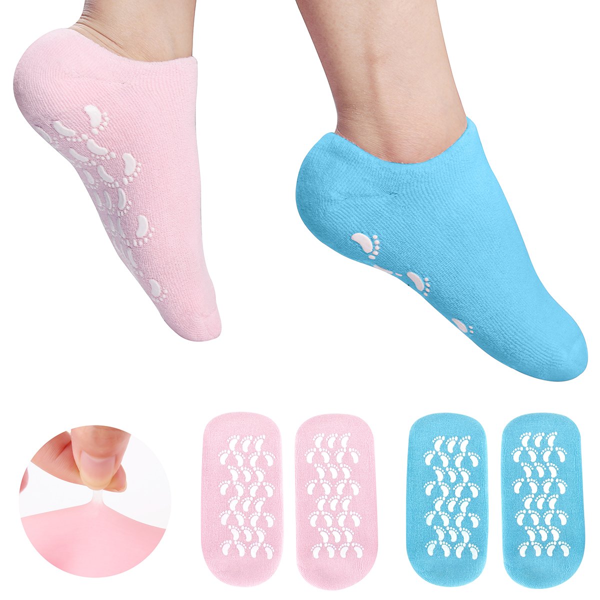 Moisturizing Socks - Silicone Socks for Dry Cracked Feet Women